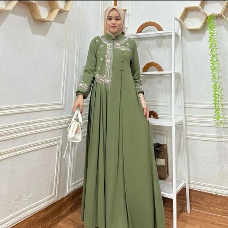 Zalfiya Dress Maxy Crinkle Airflow Embroidery