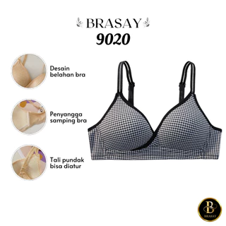 Brasay Bra Push Up Tanpa Kawat Pakaian Dalam Wanita Motif Polos Cantik 9020