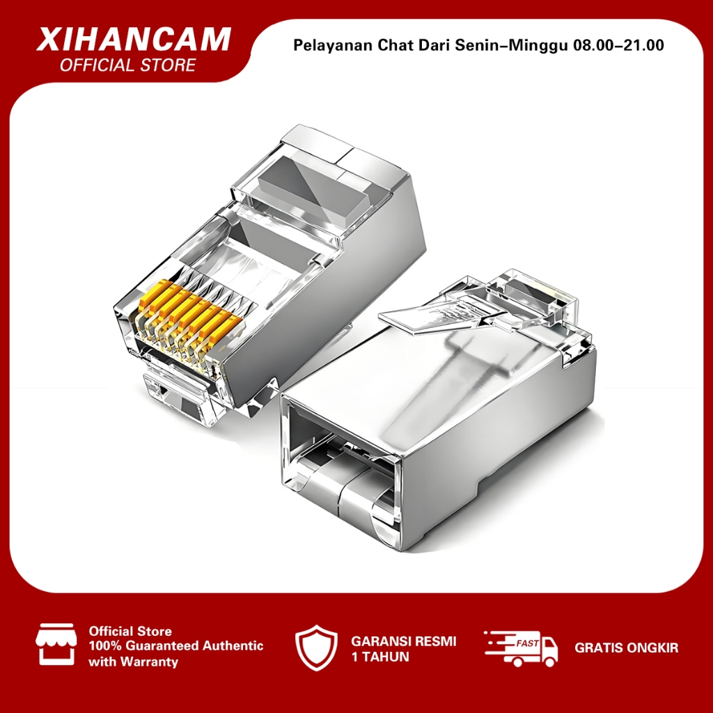 Jual XIHANCAM Konektor RJ45 Cat5e Anti Gagal FTP Kepala Kabel LAN ...