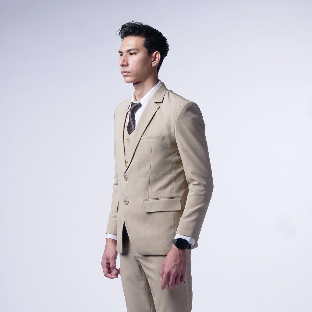 Jual Mubeng - Elegant Jas Slimfit Cream (Free Cover Jas) | Shopee Indonesia