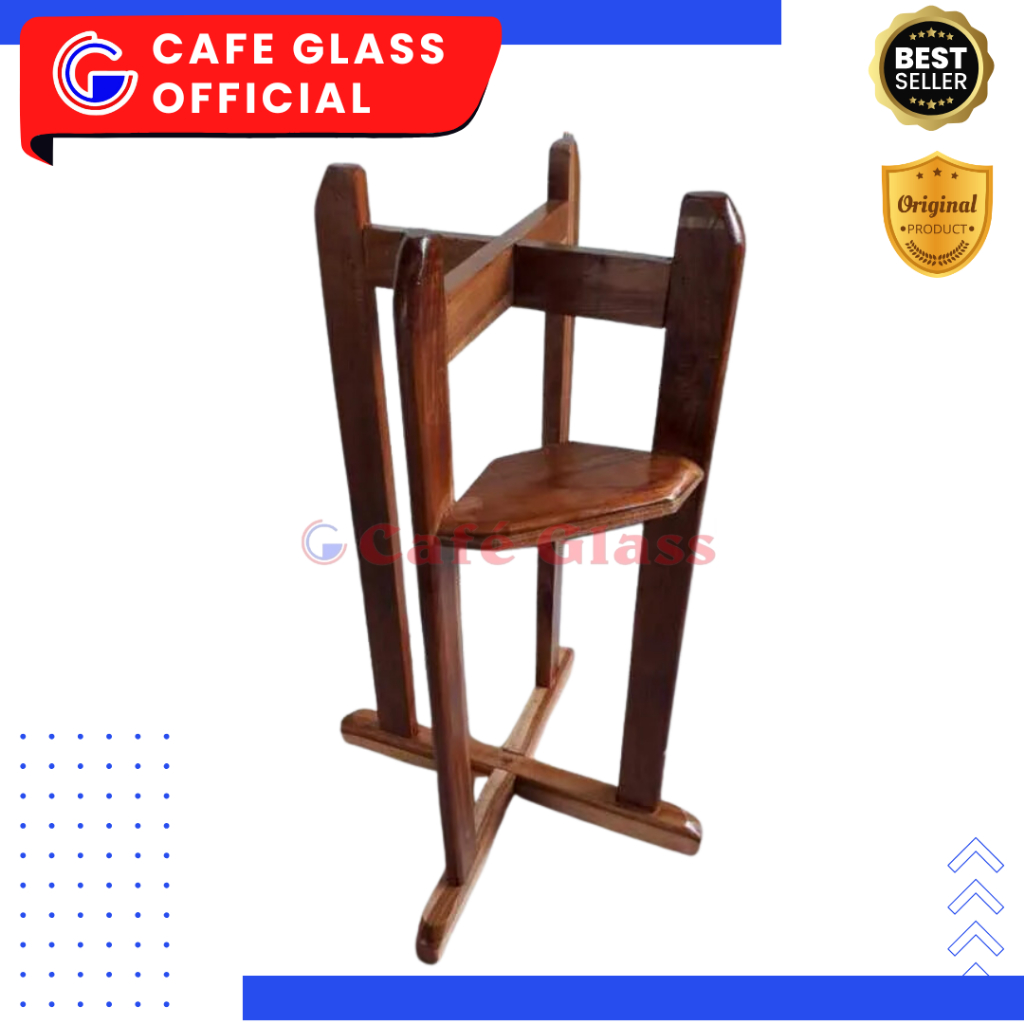 Kaki Kayu Guci Jati 70Cm - Stand Guci Kayu Kokoh / Tempat Guci Besar / Display Dekorasi