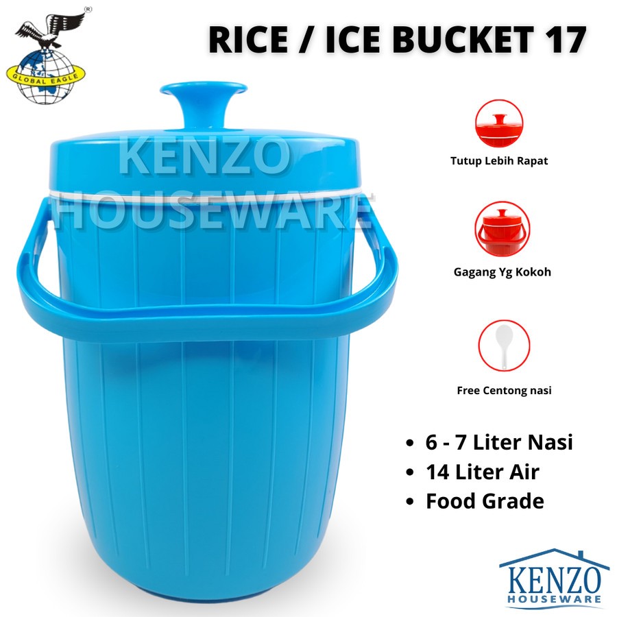 Jual Rice Bucket 1 2 3 5 6 7 8 10 12 17 Liter Global Eagle Termos Nasi ...