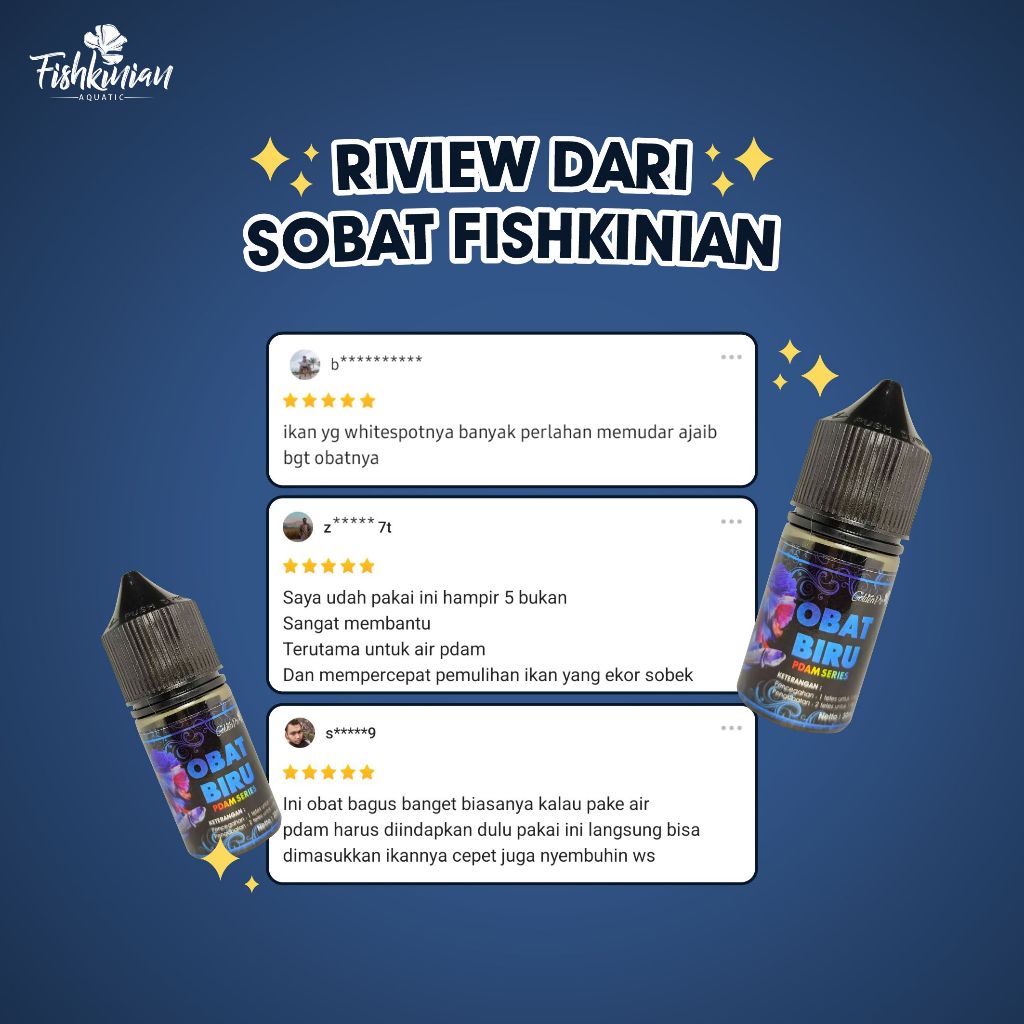 Jual Fishkinian | Obat Biru Pdam Series Cupang - 30 Ml | Shopee Indonesia