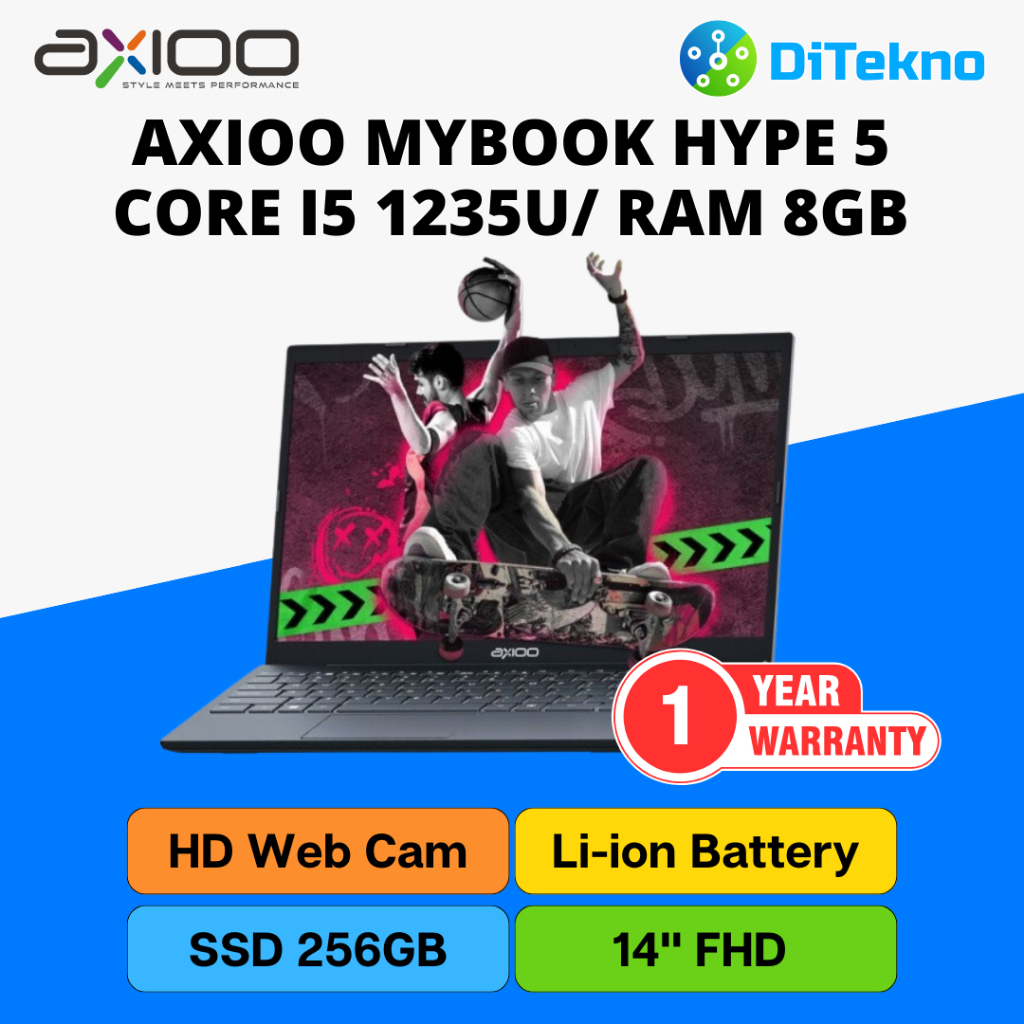 Jual Axioo Mybook Hype 5 Core i5 1235U RAM 8GB SSD 256GB 14