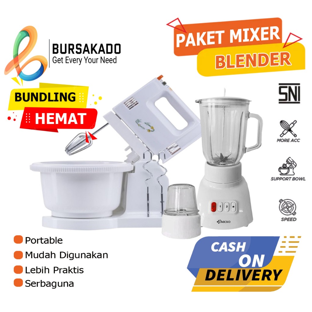 Jual PAKET HEMAT Mixer Plus Blender Anti Pecah Low Watt Serbaguna