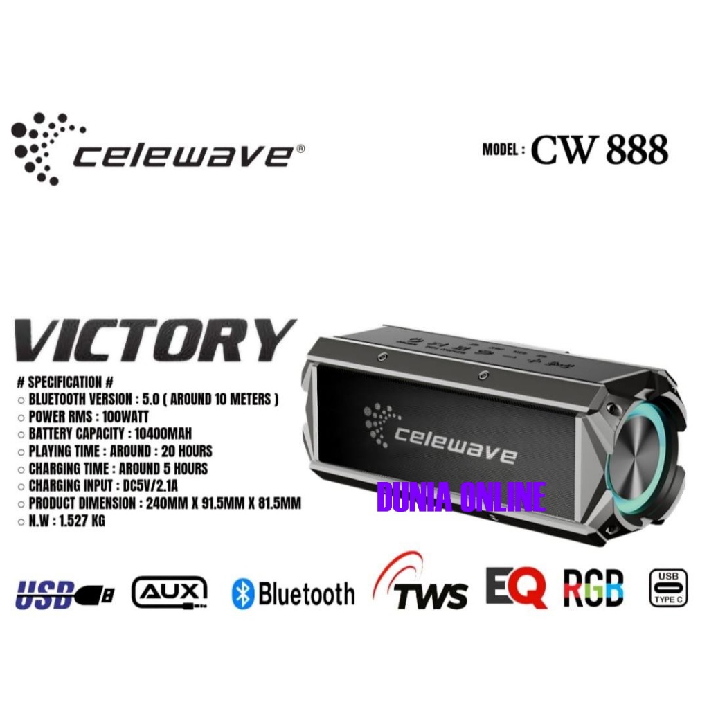 Jual SPEAKER PORTABLE CELEWAVE CW888 VICTORY / CW888VICTORY / CELEWAVE ...