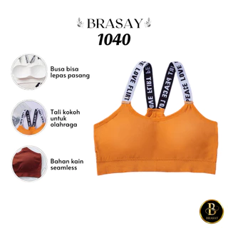 Brasay Sport Bra Push Up Gym Fitness Senam Zumba Jogging Yoga Wanita 1040