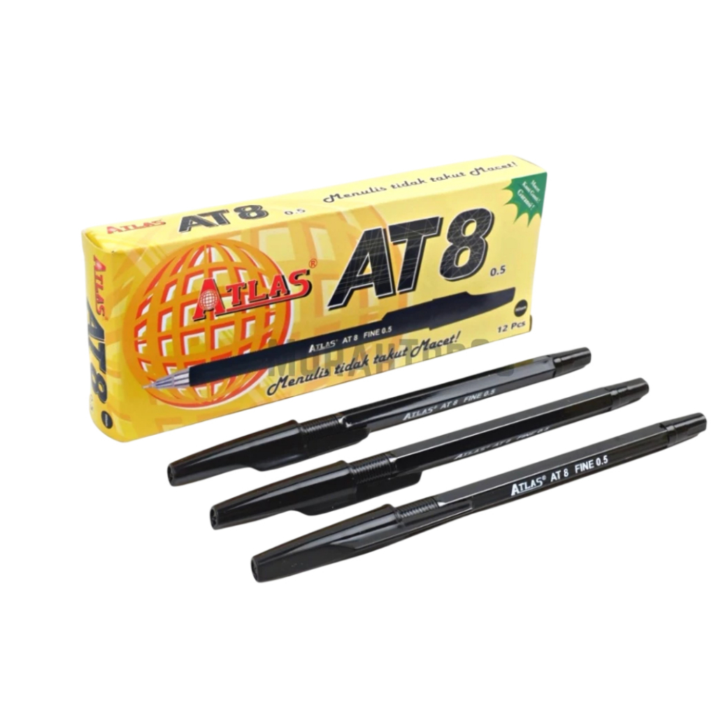 Jual Atlas AT8 Pulpen / Ballpoint Black Isi 12pcs | Shopee Indonesia