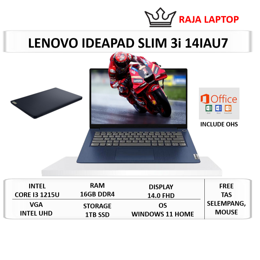 Jual Laptop Lenovo Ideapad Slim 3i 14 Intel i3 Gen 12 16GB 1TB SSD