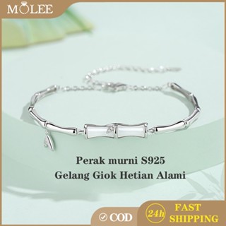 Jual 1 1 PromoMOLEE S925 Perak Murni Gelang Giok Hetian Gelang Perak