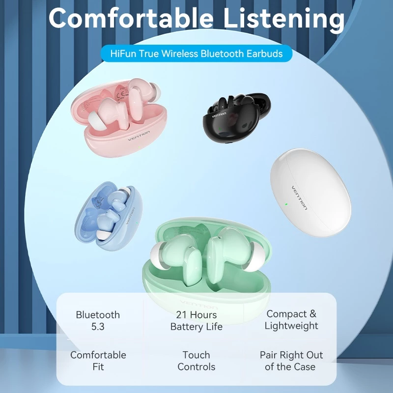 Vention TWS Headset Bluetooth True Wireless HiFun Green Series