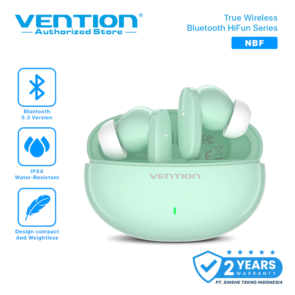 Vention TWS Headset Bluetooth True Wireless HiFun Green Series