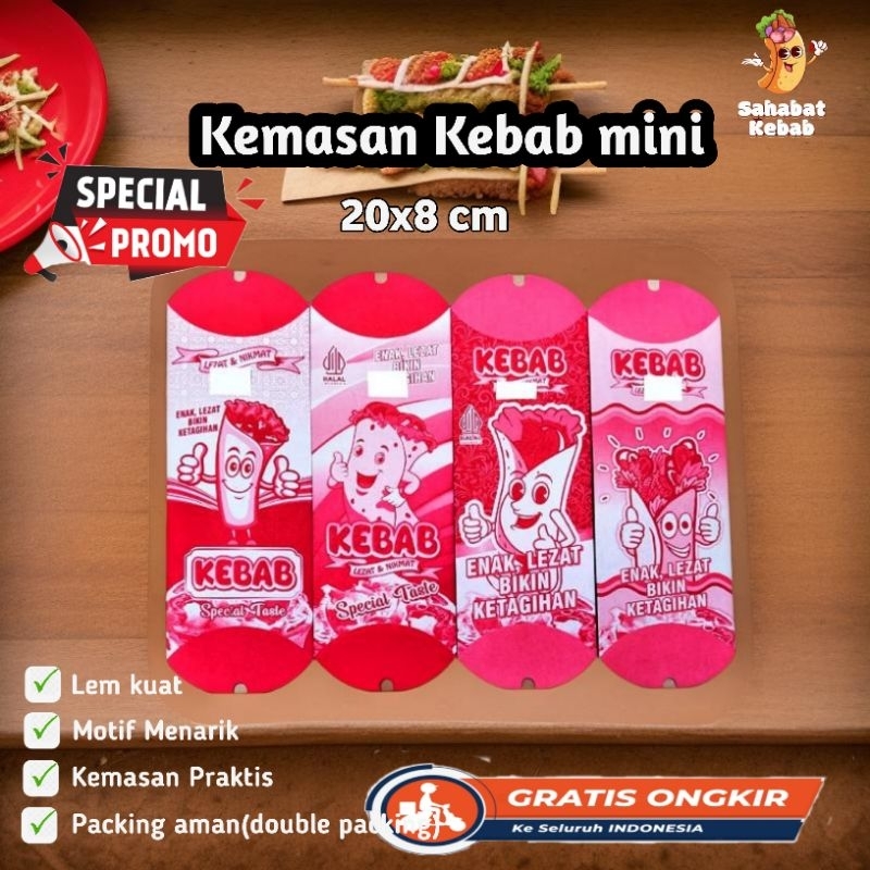 Jual promo kemasan Kertas bungkus wadah kebab mini duplek isi 50pcs ...