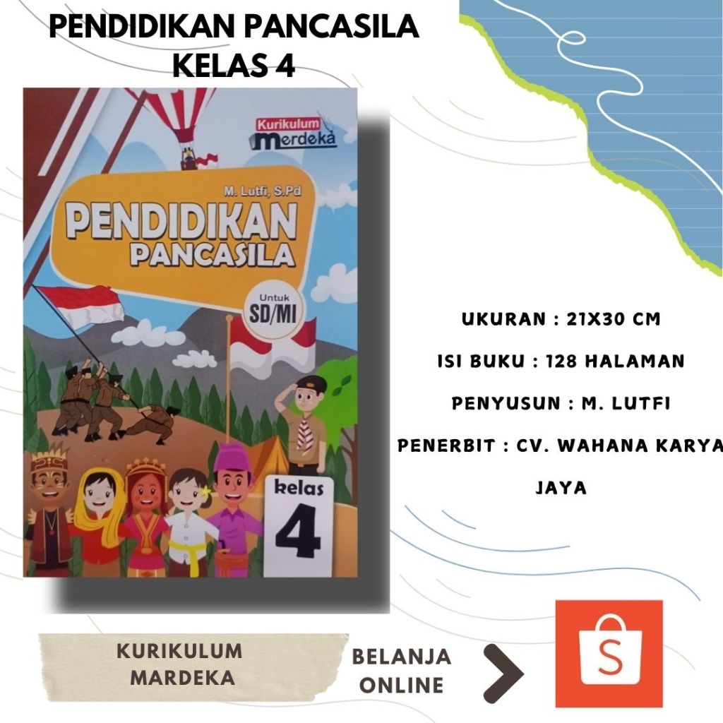 Jual Pendidikan Pancasila Kelas 4 SD - Wahana Karya | Shopee Indonesia