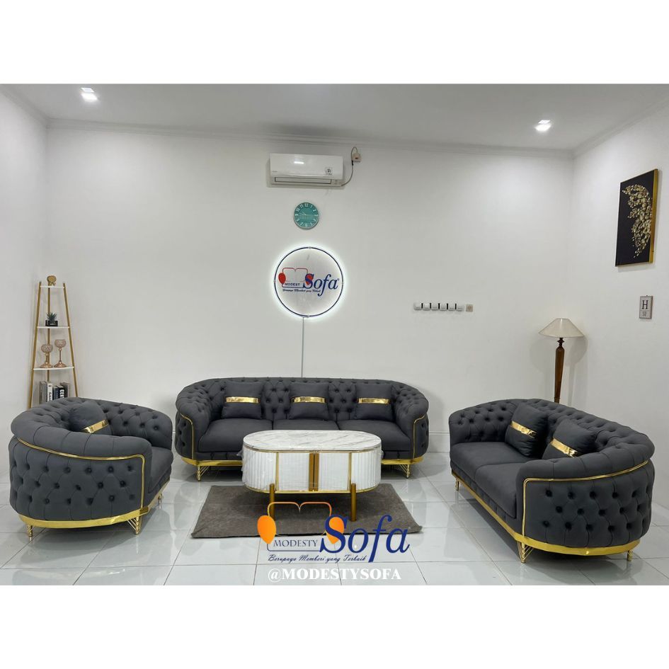 Jual Sofa Ruang Tamu Modesty 321 Seater Chesterfield Luxury Slop (BELUM ...