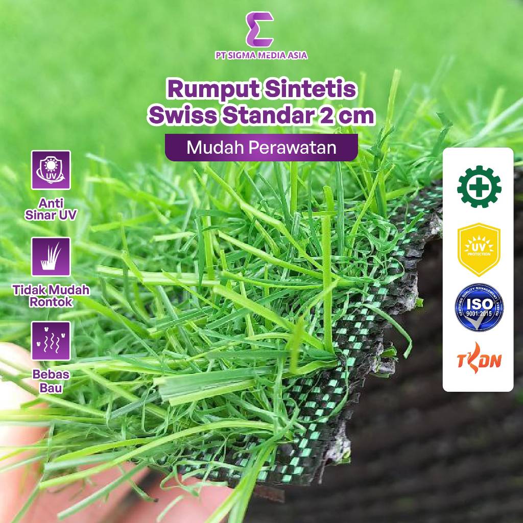 Jual Rumput Sintetis Tipe Swiss Standar 2 cm Ukuran 1 x 1 Meter Warna ...