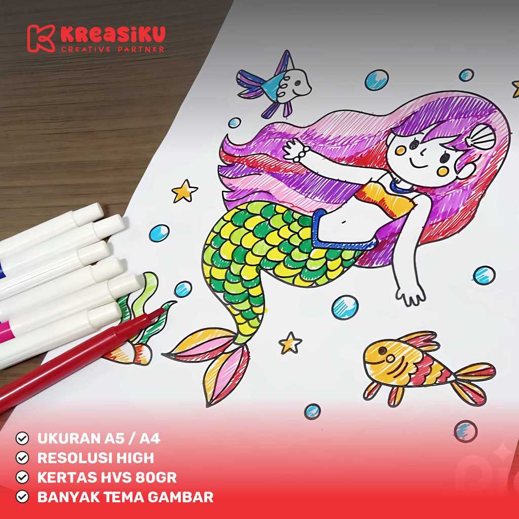 Jual 15 - 50 Lembar Variasi Gambar Mewarnai Edukasi Anak Random ...