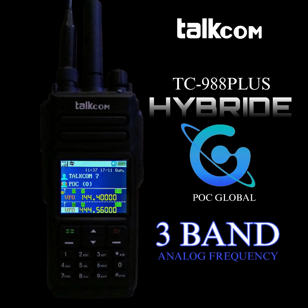 Jual HT POC 3 BAND TALKCOM TC-988PLUS Hybrid Radio HT PoC Global ...