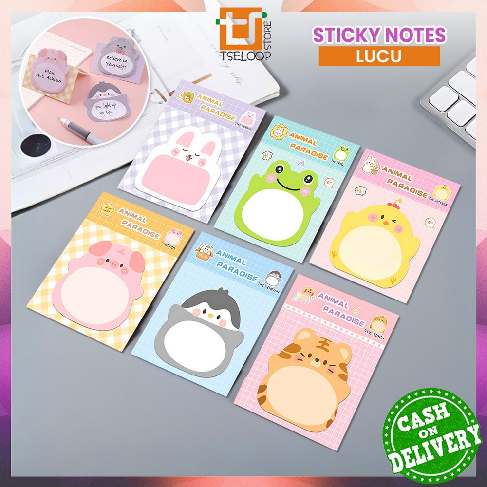 Jual OFM-A103 Sticky Notes Motif Hewan Isi 20 Lembar / Tempelan Kertas ...