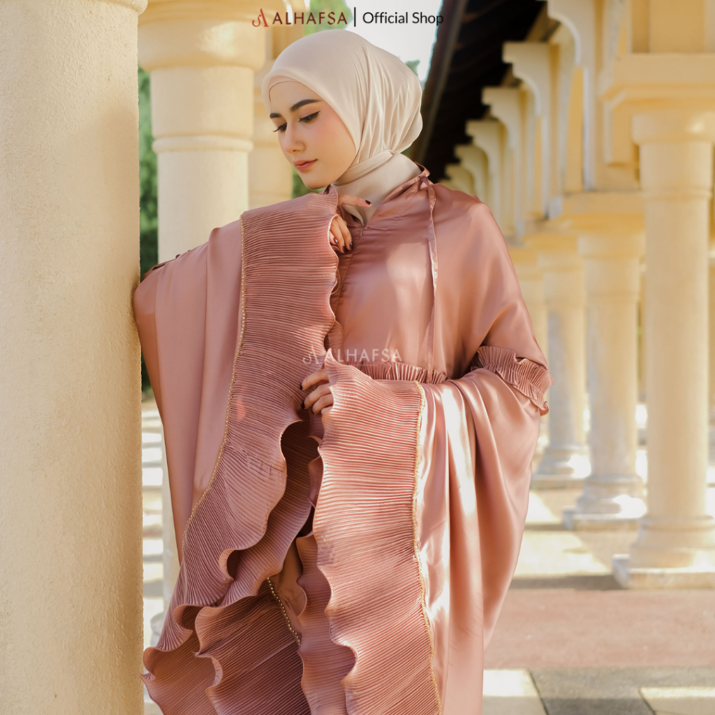 ALHAFSA - Mukena Dewasa 2in1 Silk Premium Plisket Nayla Swarovski