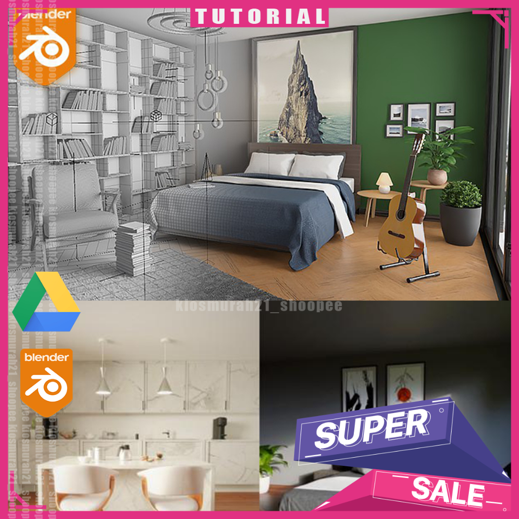 Jual Blender 3D - Blender Architecture Visualization Interior Design 3D ...