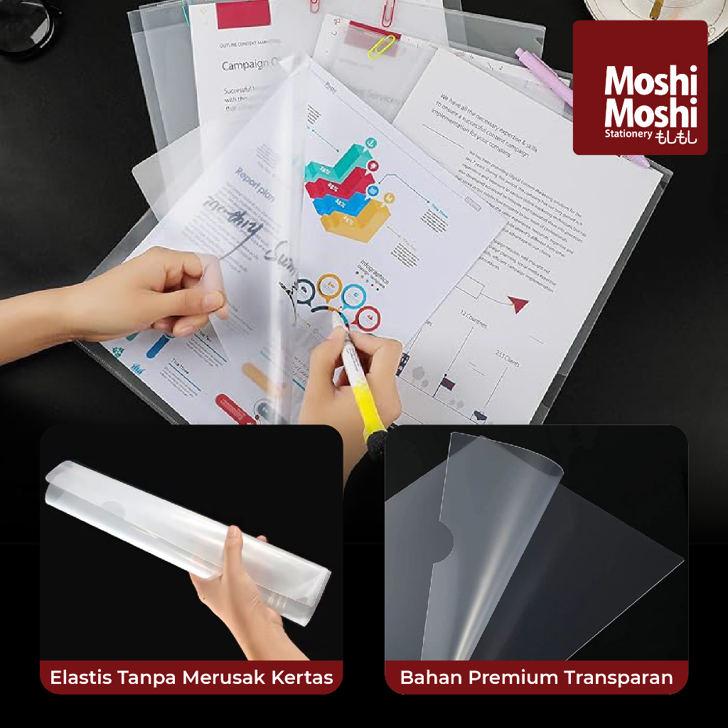Jual L-Type Folder Folio Clear Transparant Plastik Map L Bening Kertas ...