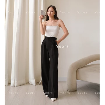 YEORS Kinan Pants Celana Kulot Polyester Anti Kusut Trousers Kantor Formal Casual Woman Formal