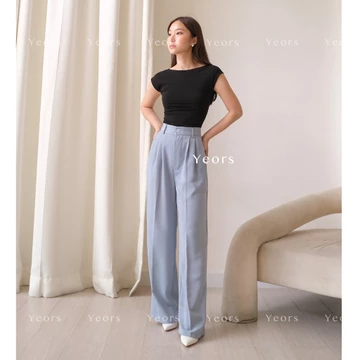 YEORS Kinan Pants Celana Kulot Polyester Anti Kusut Trousers Kantor Formal Casual Woman Formal
