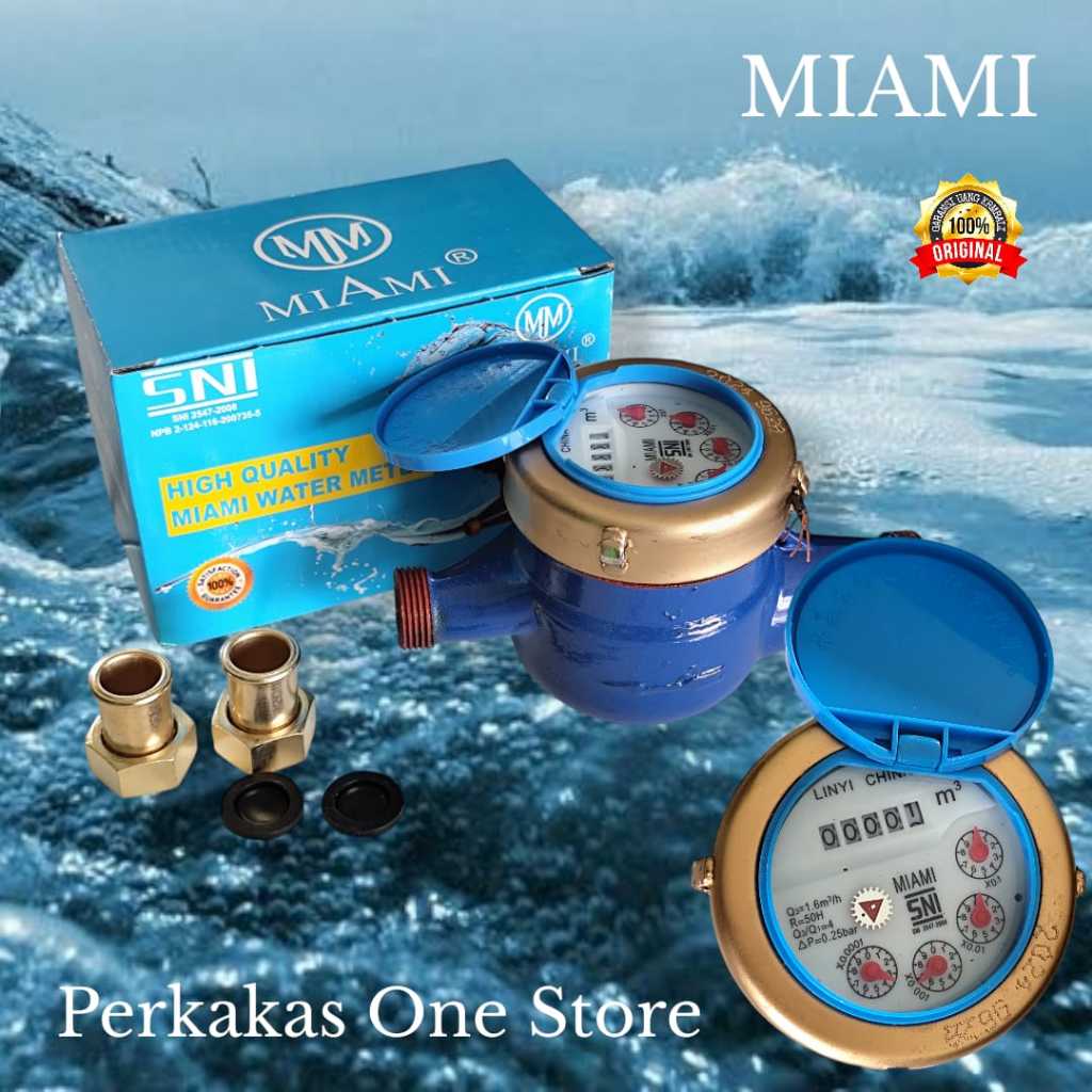 Jual Meteran Air / Water Meter Bahan Besi Ukuran 1/2 Inch Merk MIAMI ...