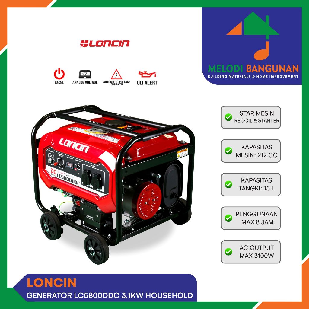 Jual Loncin - Mesin Genset Generator Listrik Lc 5800 Ddc Lc5800Ddc 3100 ...