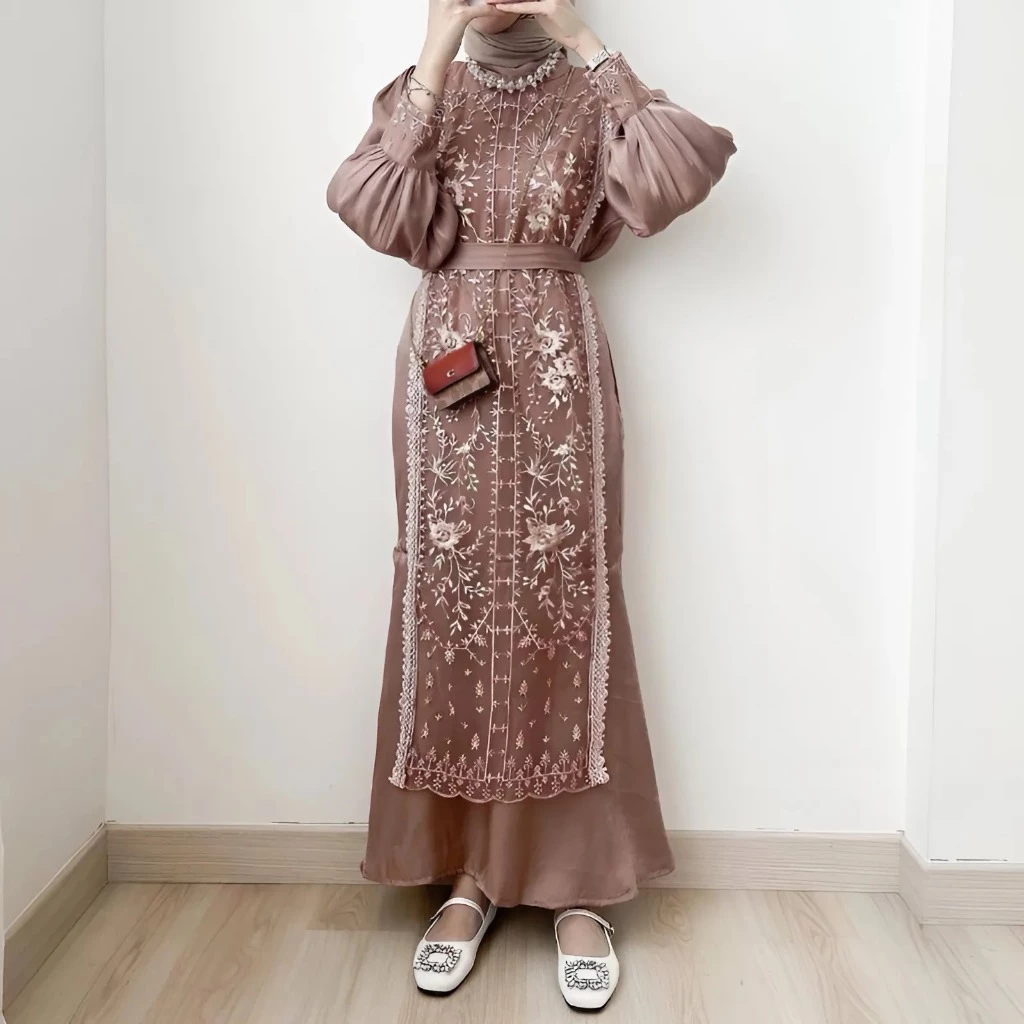 Baju Gamis Kondangan Pesta Wanita Bahan Armany Silk Premium tekstur bahan