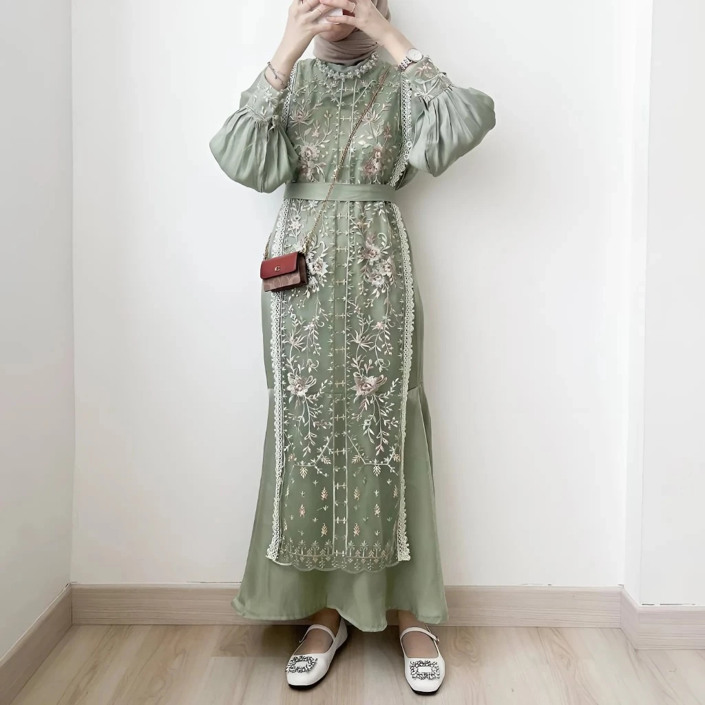 Baju Gamis Kondangan Pesta Wanita Bahan Armany Silk Premium untuk acara pesta