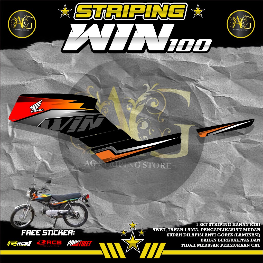 Jual STRIPING STICKER WIN 100-STICKER WIN 100 MOTIF LIST WIN01 | Shopee ...