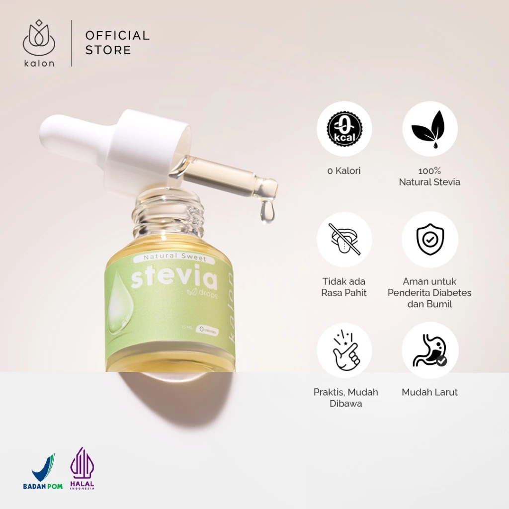 Kalon Stevia Natural Sweetener botol tetes pemanis alami stevia nol kalori