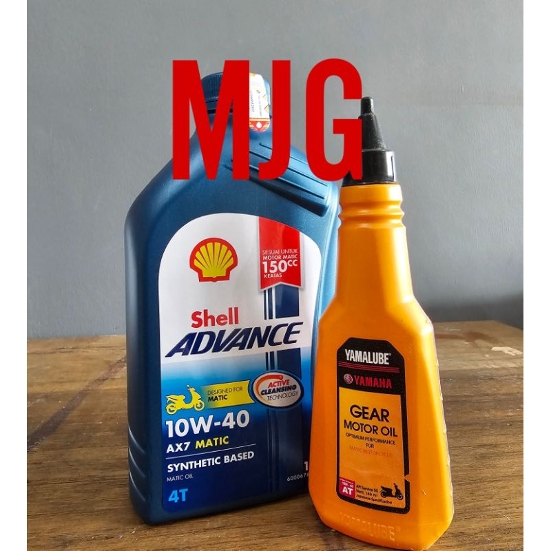 Jual Paket Oli Shell Advance AX7 Matic 10W-40 1Liter/Plus Yamalub Gear ...