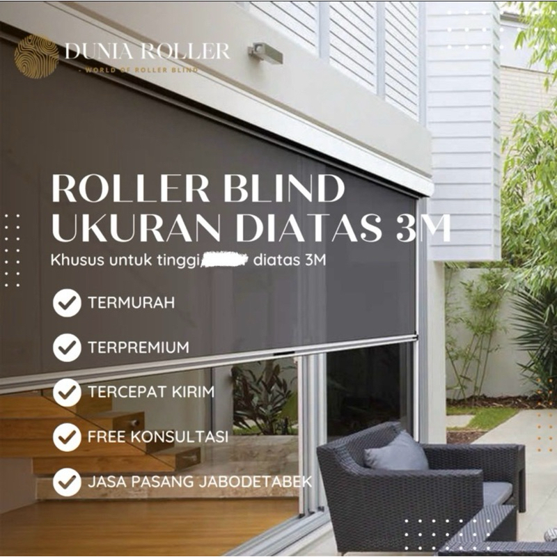 Jual Roller Blind Indoor Outdoor TERPREMIUM Merk SHARP POINT Tube Besar ...