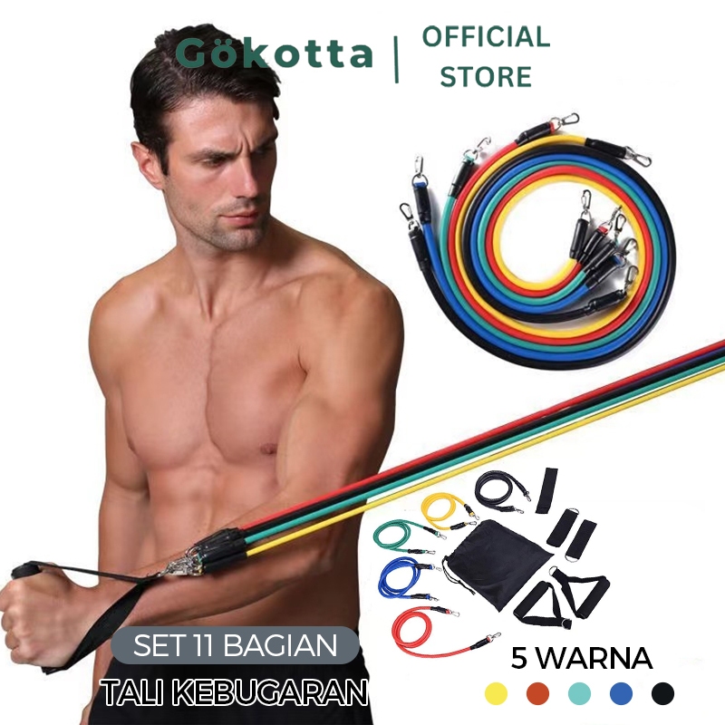 GOKOTTA Resistance Band Fitness /Tali Gym Yoga Loop Stretching Pull Rope Loopband Pull Rope Fitness 11pcs Tali Resistance Band Pilates Yoga Gym