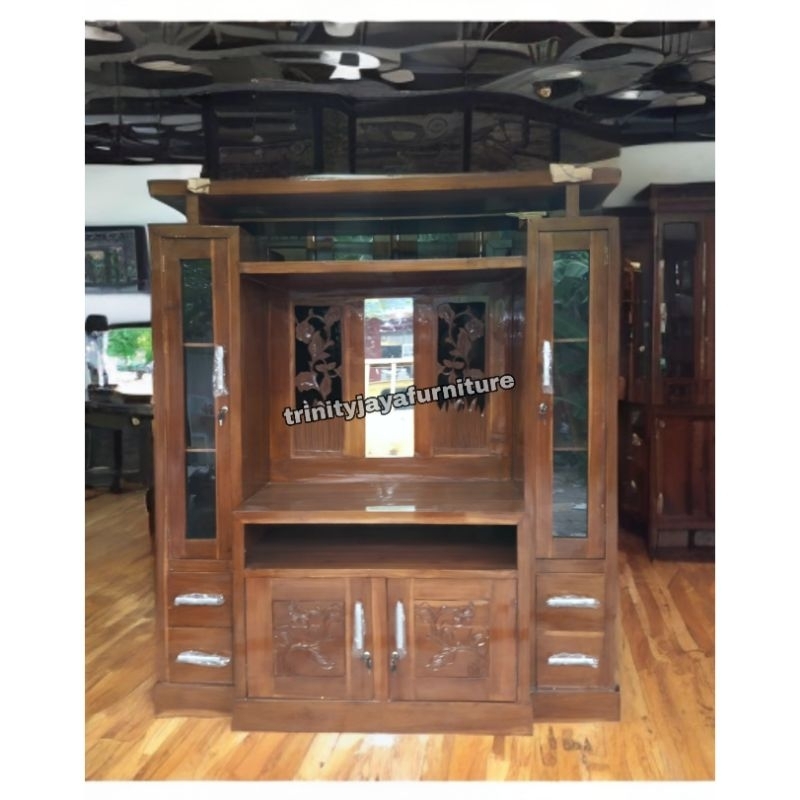 Bufet Partisi Tv Kayu Jati Muda/trinityjayafurniture