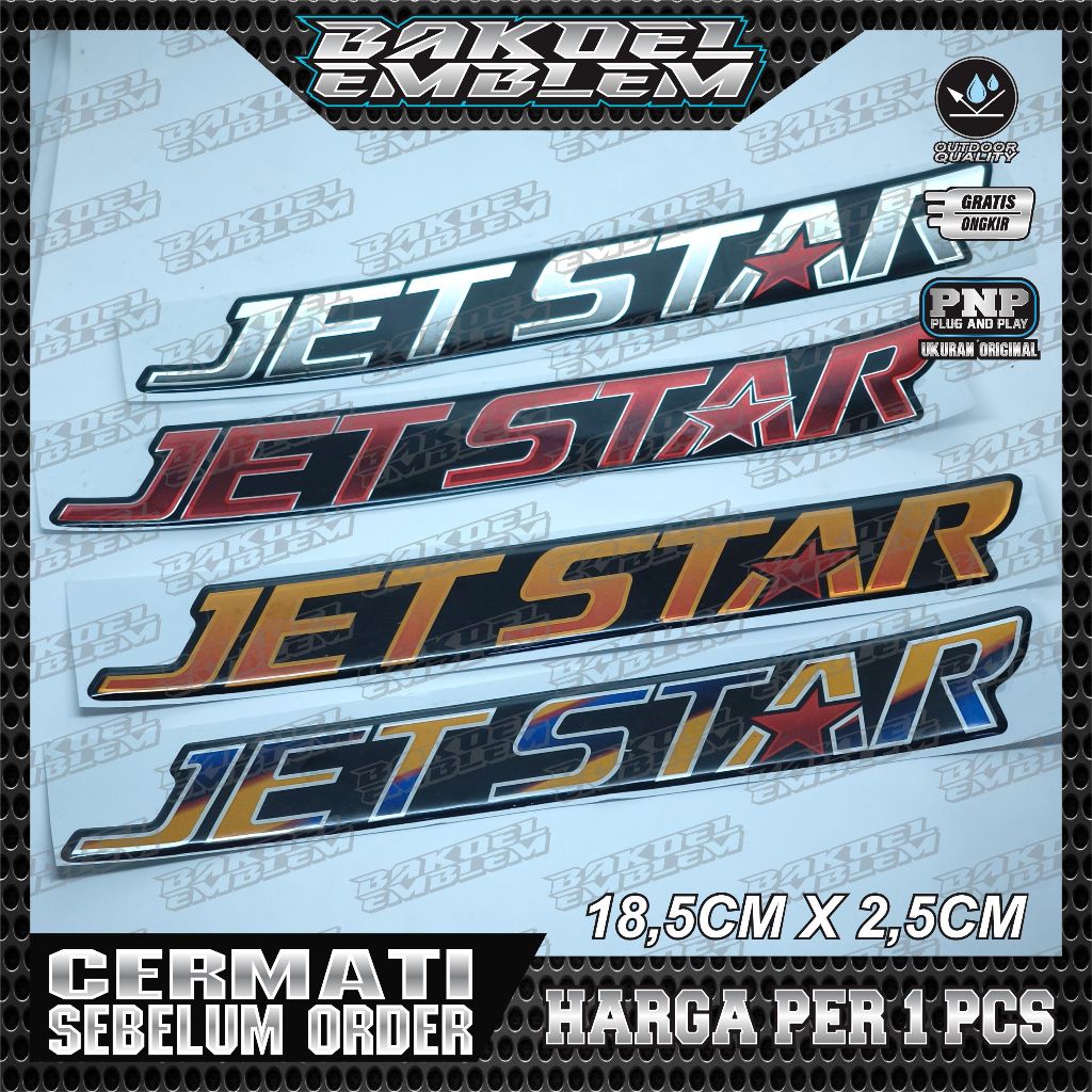 Jual EMBLEM TIMBUL MITSUBISHI JET STAR, EMBLEM LOGO JETSTAR MITSUBISHI ...