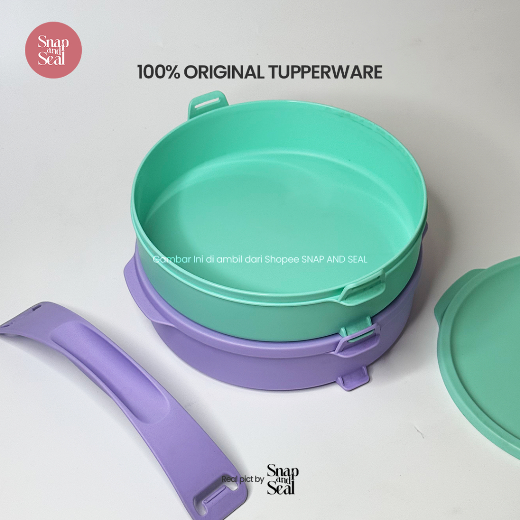 Jual TUPPERWARE CLICK TO GO ROUND 880ML - RANTANG SUSUN 1 SET | Shopee ...