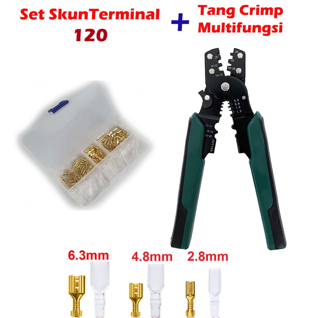 Jual SET TERMINAL SKUN Isi 315Pcs Tang Potong & Kupas Kabel 4in1 Tang ...