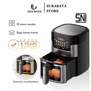 HAN RIVER Air Fryer 8L 650W Touch screen buttons Stainless steel Air Fryer Low Watt HRAF06