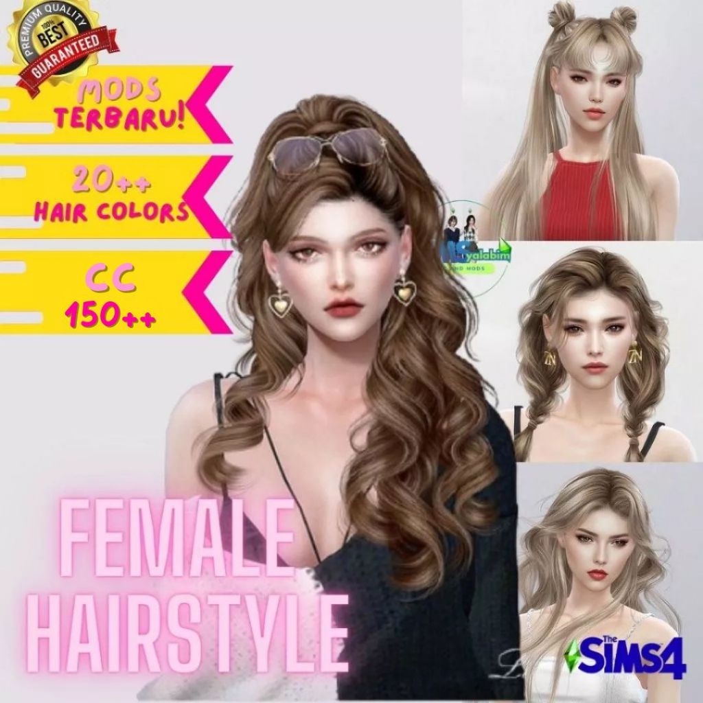 Jual 150+ Female Hairstyle - CC Premium The Sims 4 - Rambut wanita the ...
