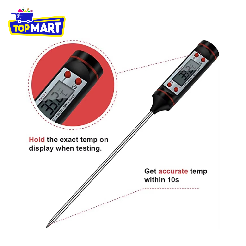 Jual TOPMART - Thermometer Masak Digital Termometer Cooking Suhu Air ...