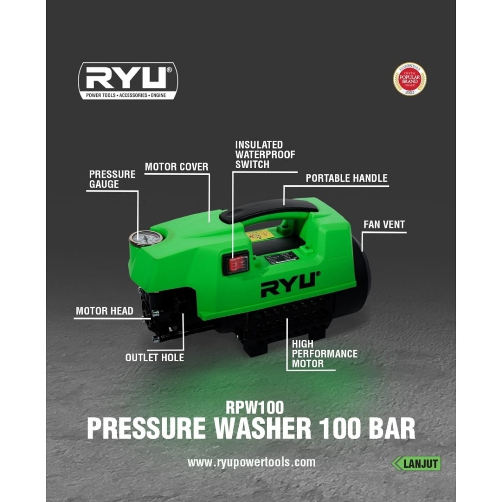 Jual Mesin Steam Cuci 100 bar RPW100 RYU / Pressuse Washer Mobil Motor ...
