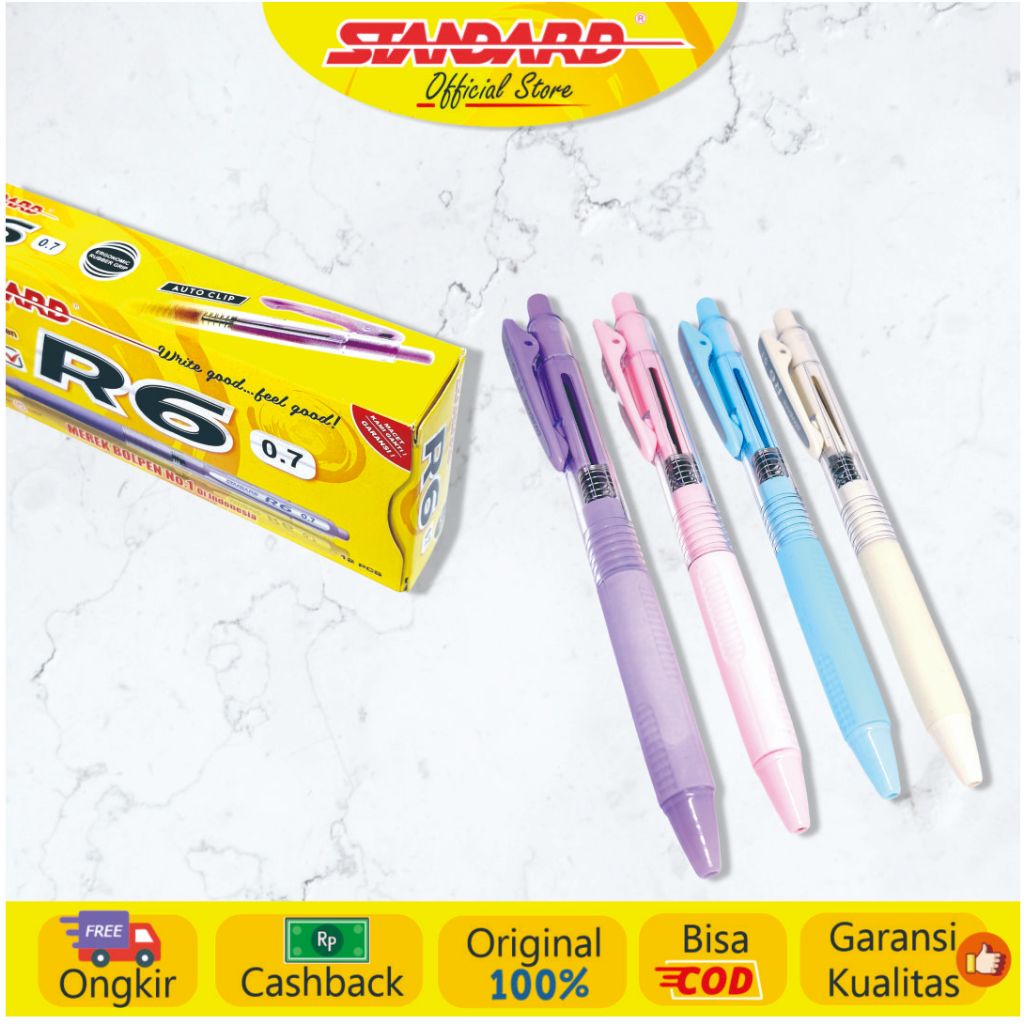 Standard - Pulpen R6  ( Alat Tulis / Pen / Ballpoint / Pena ) (6)