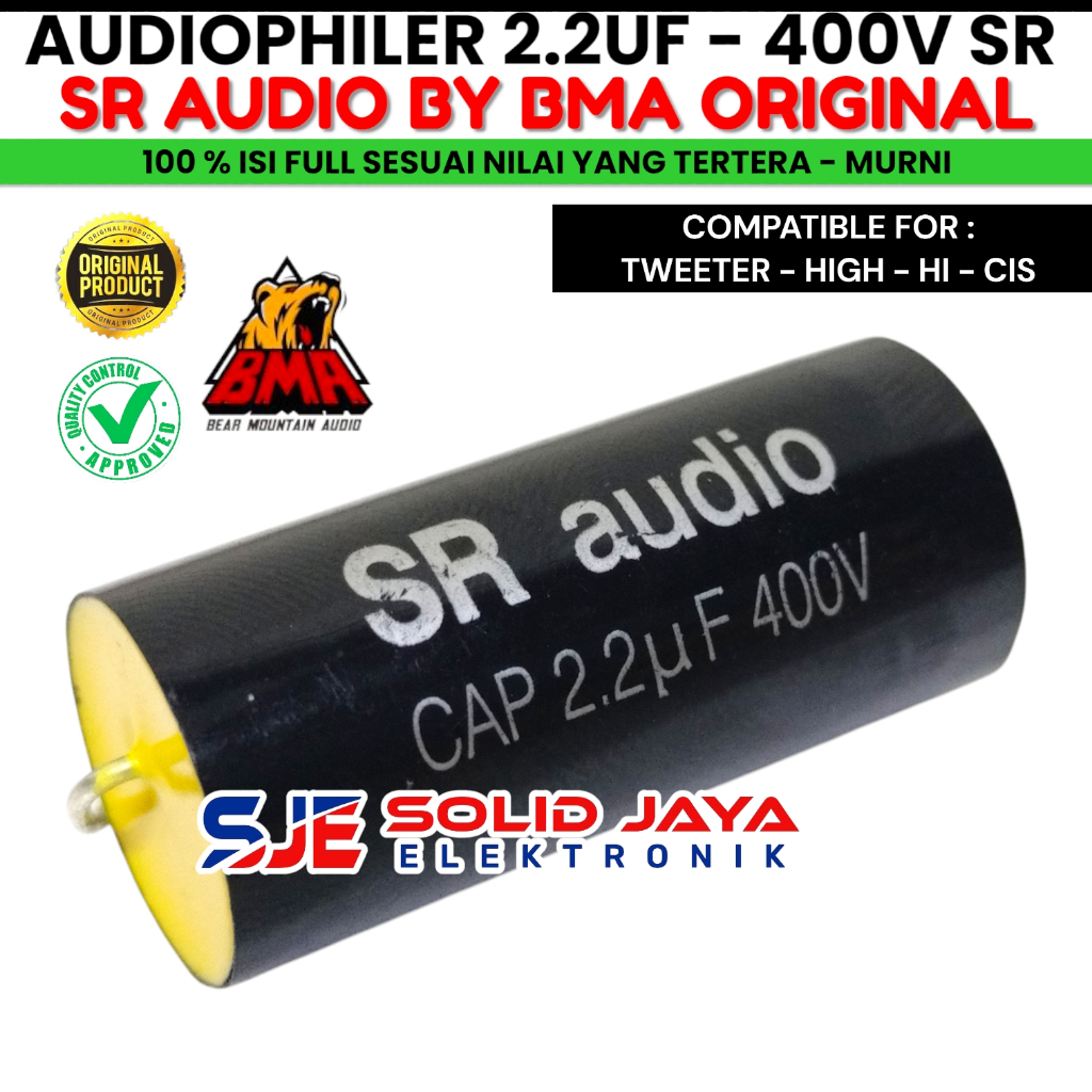 Jual AUDIOPHILER 2.2 UF 400V SR AUDIO 2,2 2,2UF CAPASITOR TWEETER ...