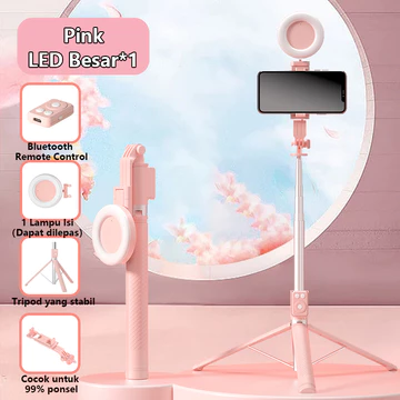 AKIMO 1.7M Selfie Stick Tripod Tongsis Dengan Monopod Dengan Wireless Remote Control Bluetooth