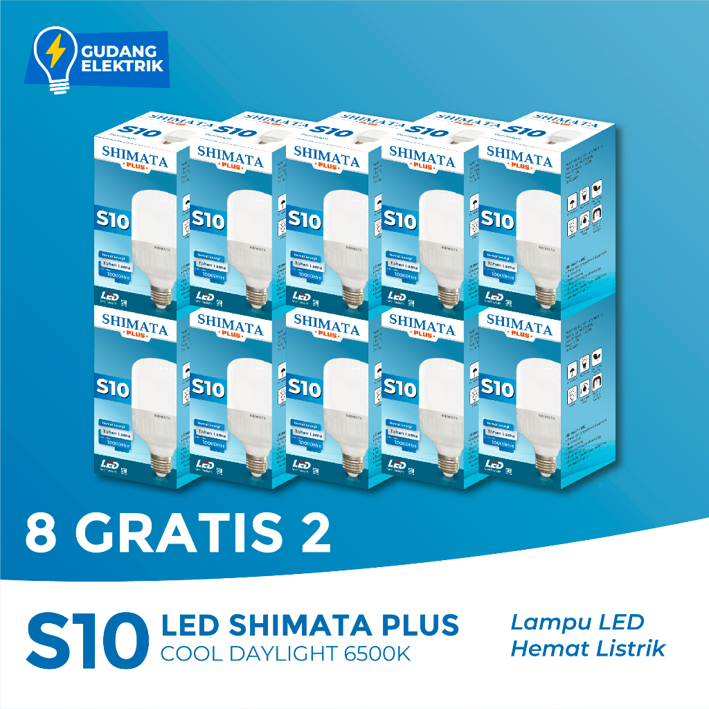 Jual Lampu Bohlam Led Shimata Plus S10 Cahaya Putih Ekonomis 10pcs ...