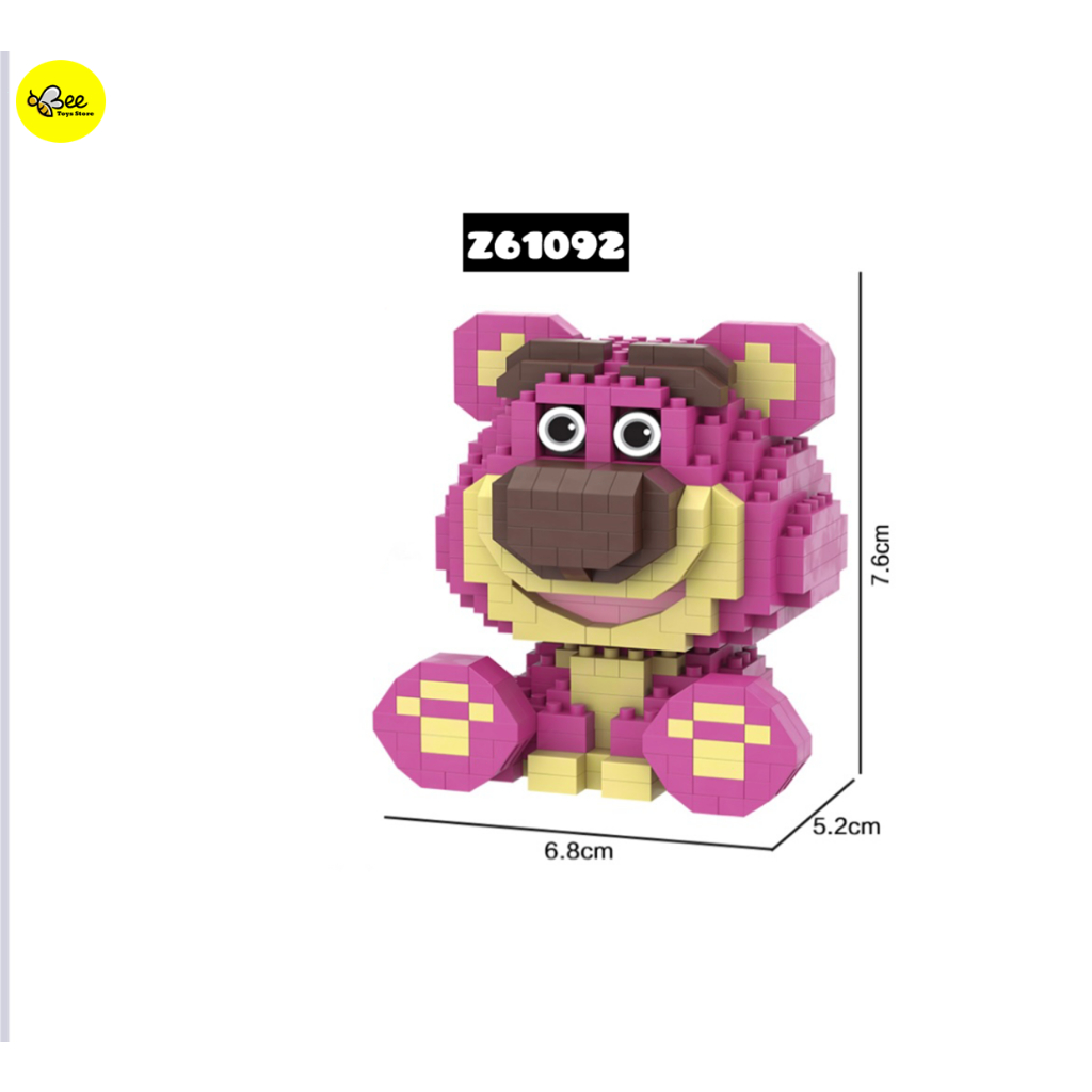 Jual BTS Mainan Bricks MINI Lotso Bear & Sanrio DIY Puzzle 3D Model ...